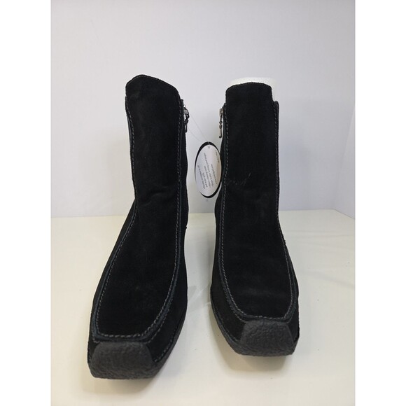 Naturalizer Ankle Boots Zip Up Sz 9.5 Black Suede Scotchguard Waterproof NWT - Picture 2 of 10